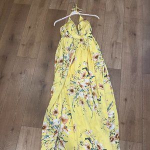 Yellow Floral Maxi Dress Size S